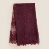 Dark Maroon Textured Flowing Abaya Set