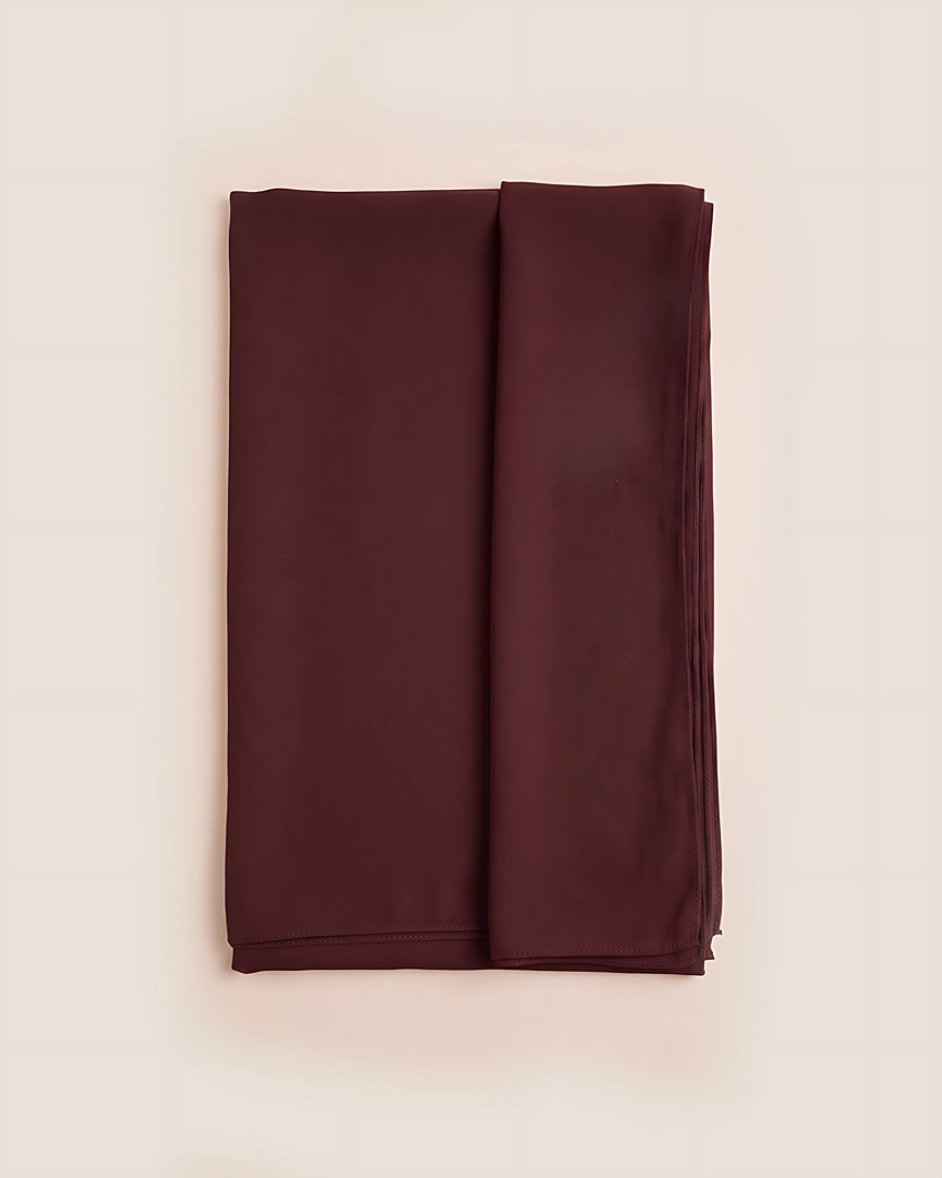 ABH9-c Deep Burgundy Textured Flowing Abaya Set