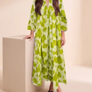 Linden Green Botanical Empire Gown