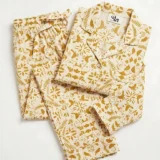 Golden Kaleidoscope Botanical Long Pajama Set