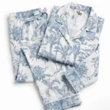 Arctic Blue Safari Toile Long Pajama Set