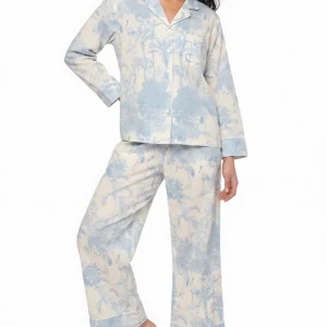 Arctic Blue Safari Toile Long Pajama Set