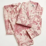Rose Quartz Safari Toile Long Pajama Set