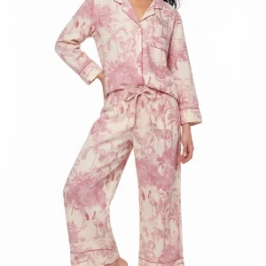 Rose Quartz Safari Toile Long Pajama Set