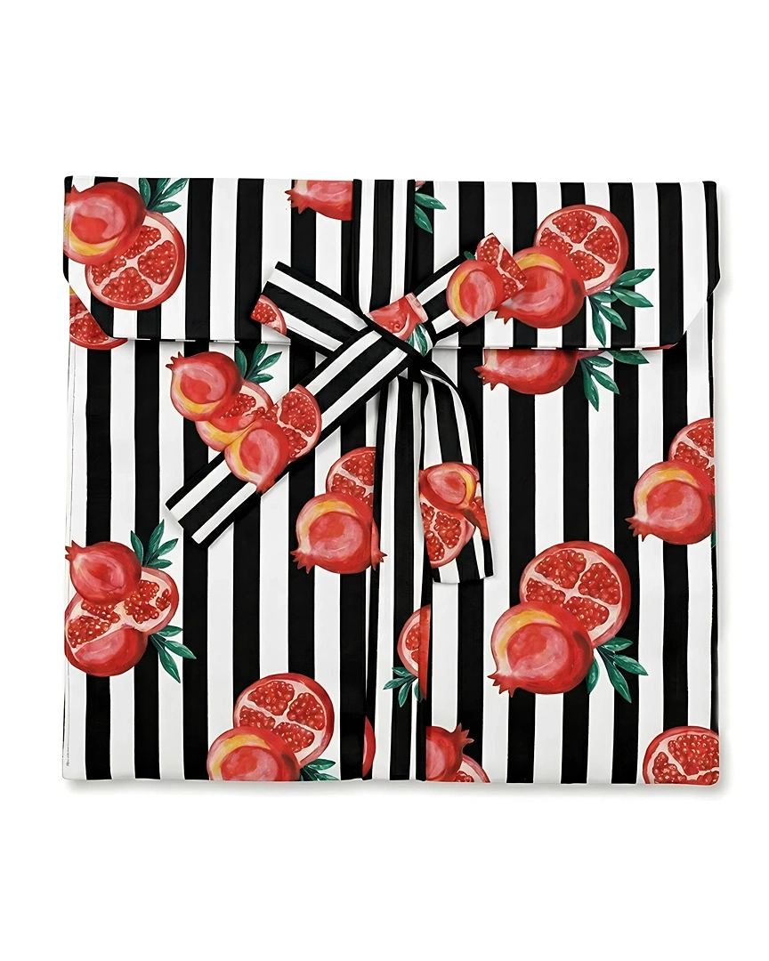 PJ14-b Pomegranate & Onyx Stripe Long Pajama Set