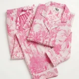 Magenta Safari Toile Long Pajama Set