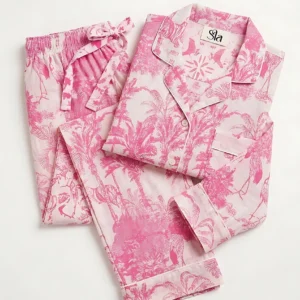 Magenta Safari Toile Long Pajama Set