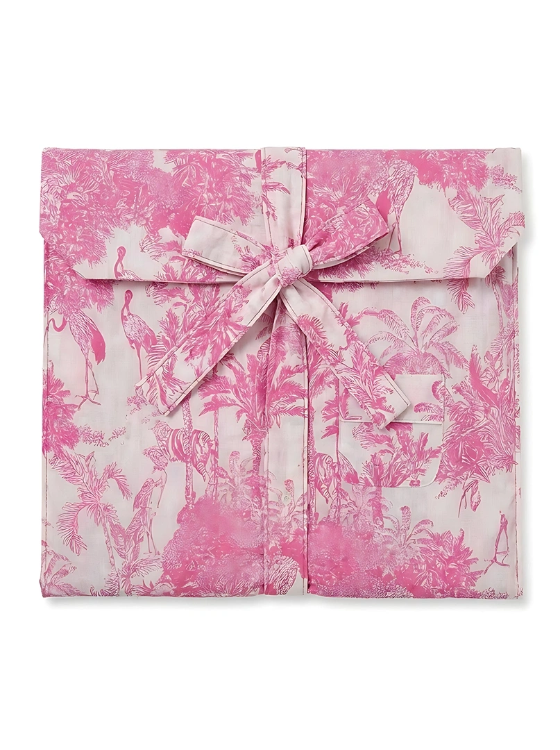 PJ15-b Magenta Safari Toile Long Pajama Set