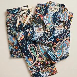 Midnight Jewel Paisley Long Pajama Set