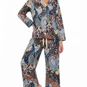 Midnight Jewel Paisley Long Pajama Set
