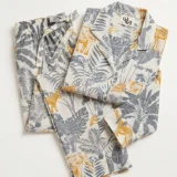 Safari Menagerie Ochre Long Pajama Set