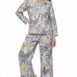 Safari Menagerie Ochre Long Pajama Set