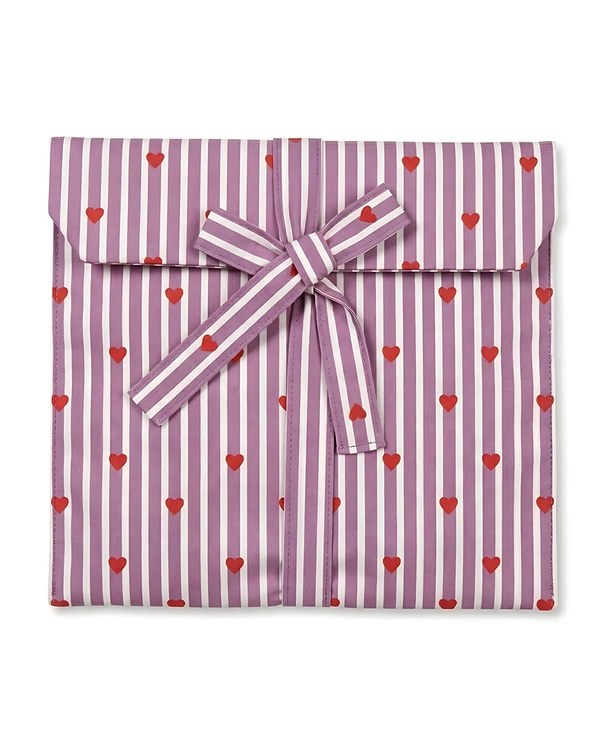 PJ2-b Plum Heart & Stripe Tailored Long Pajama Set