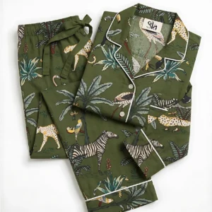 Serengeti Safari Animal Print Long Pajama Set