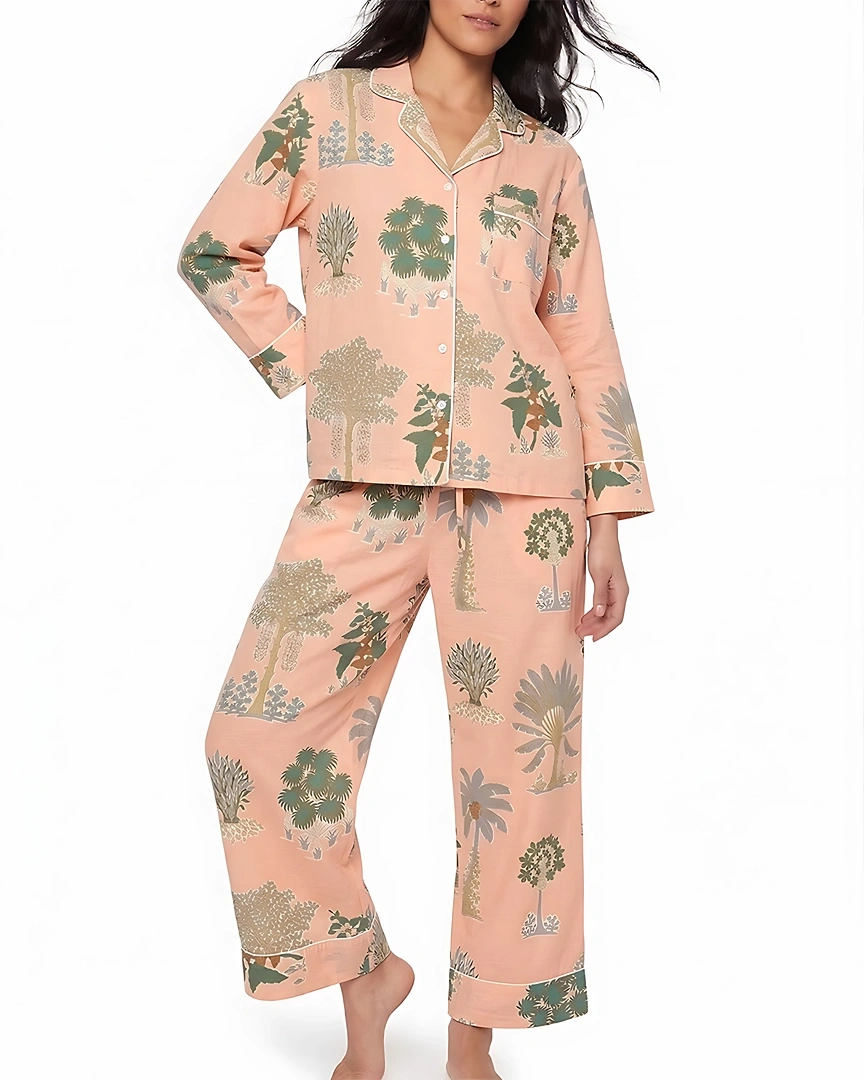 PJ4-a Savannah Orchard Tailored Long Pajama Set