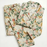 Jungle Leopard Botanical Long Pajama Set