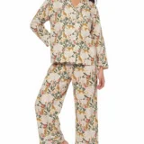 Jungle Leopard Botanical Long Pajama Set
