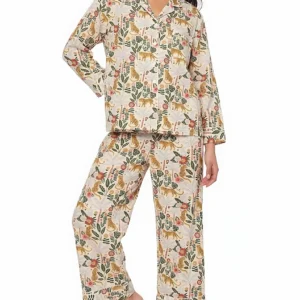 Jungle Leopard Botanical Long Pajama Set