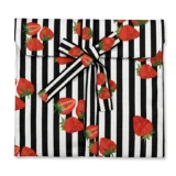 Strawberry & Monochrome Stripe Long Pajama Set