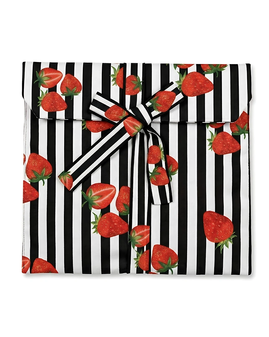 PJ6-b Strawberry & Monochrome Stripe Long Pajama Set