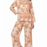 Sunset Palm Toile Long Pajama Set