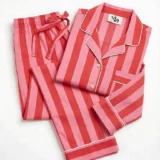 Pink & Red Candy Stripe Long Pajama Set