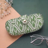 Garden Green Ikat Quilted Glasses Pouch
