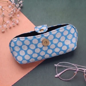 Blue Skies Polka Dot Quilted Glasses Pouch